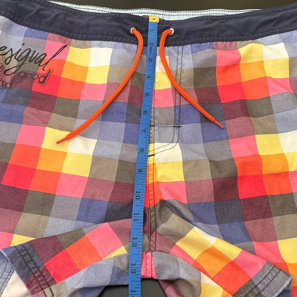 Desigual Swim Trunks Multicolor Plaid Board Shorts XL